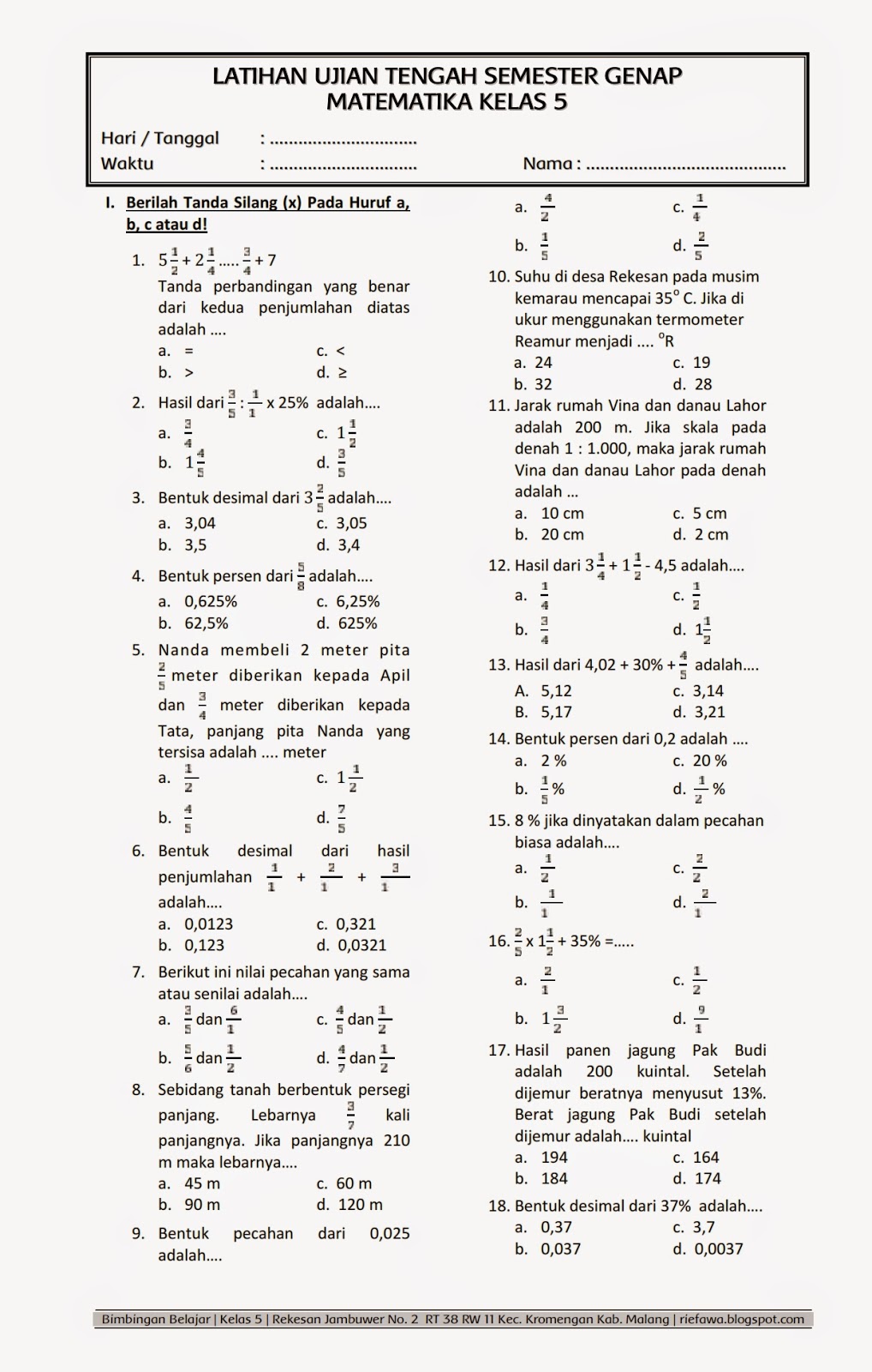 7 Rahasia Cepat Menjawab Soal Matematika Kelas 5 Semester 2 dan Pembahasannya Terlengkap 7 Rahasia Cepat Menjawab Soal Matematika Kelas 5 Semester 2 dan Pembahasannya Terlengkap