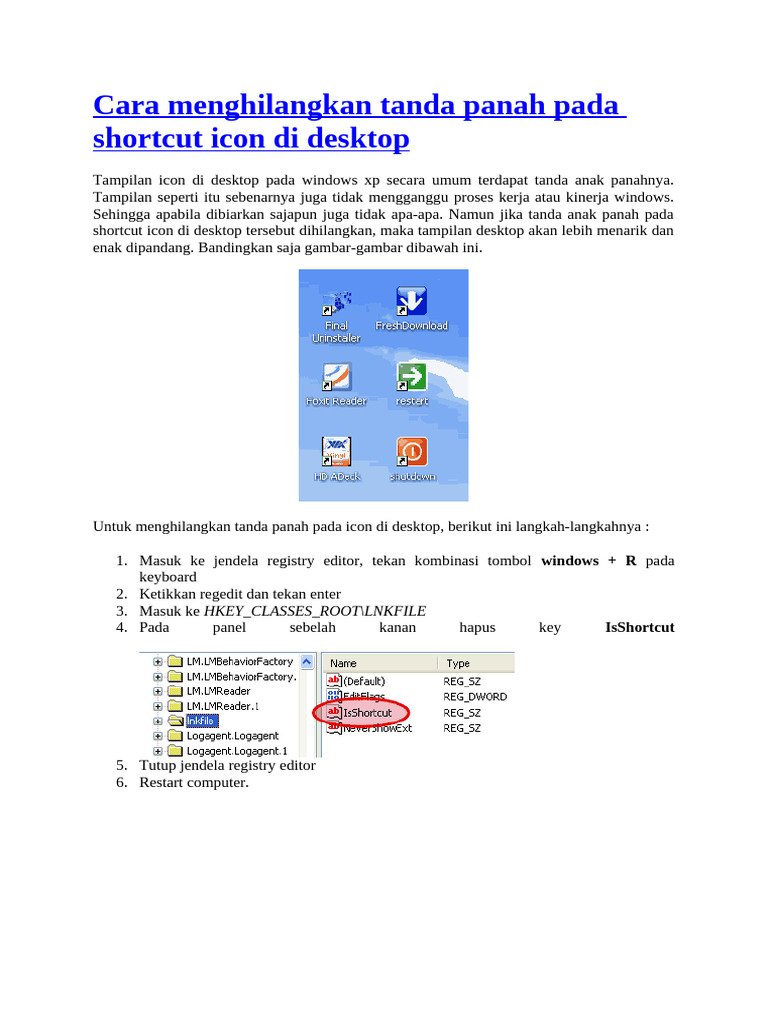 Hilangkan Tanda Panah Icon Desktop PDF Hilangkan Tanda Panah Icon Desktop PDF