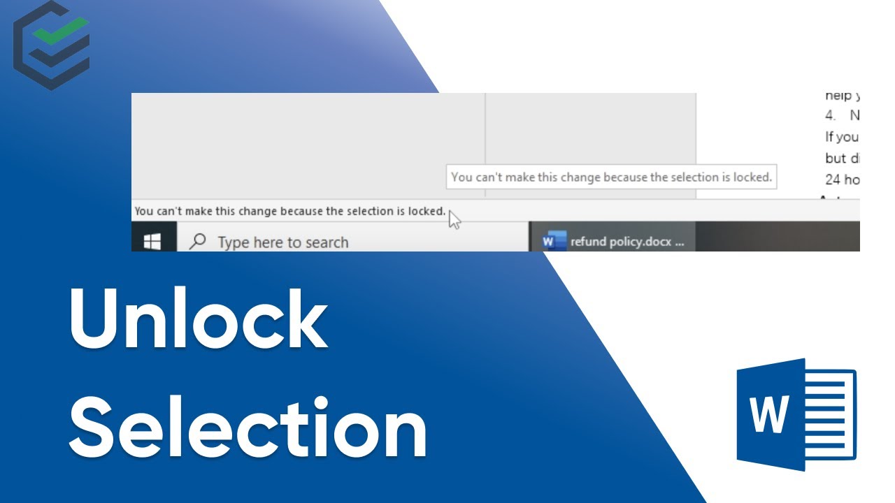 Microsoft Word Selection Is Locked How To Unlock Ifpolre - Free Word