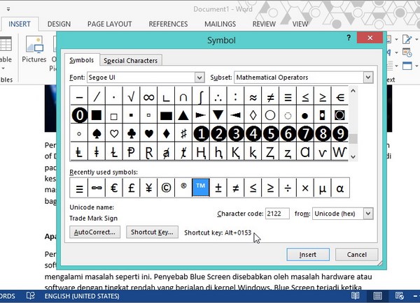 Cara Menggunakan atau Memasukan Simbol di Word 2013 WinPoin