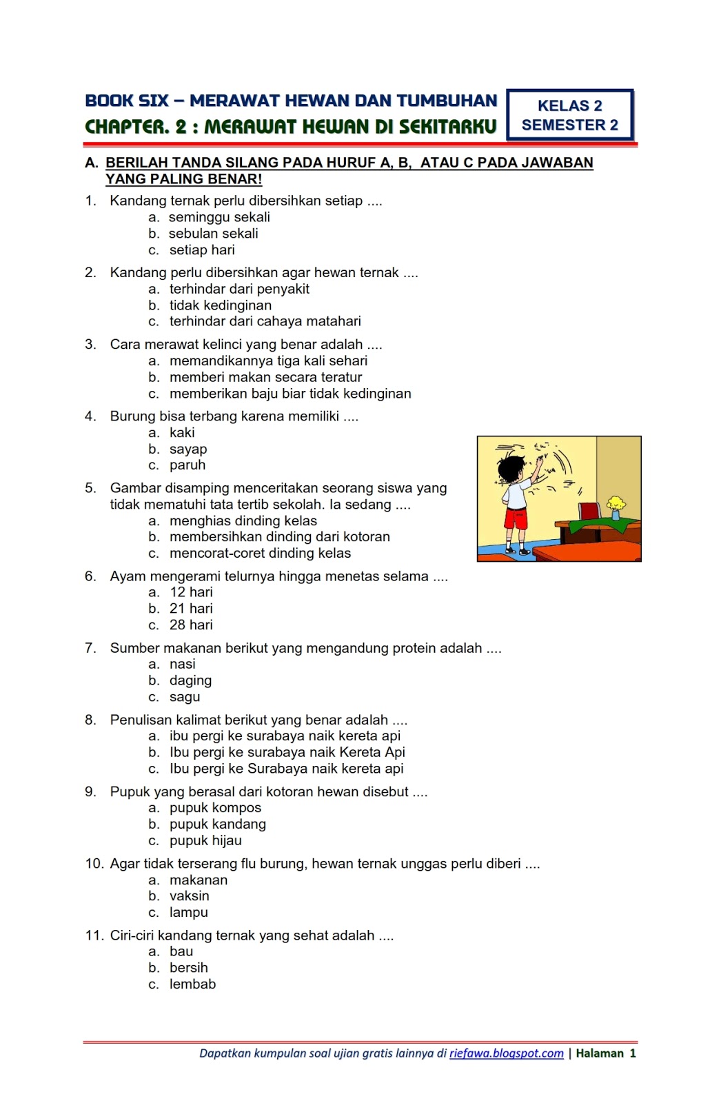 soal tematik kelas 2 tema 2 soal tematik kelas 2 tema 2