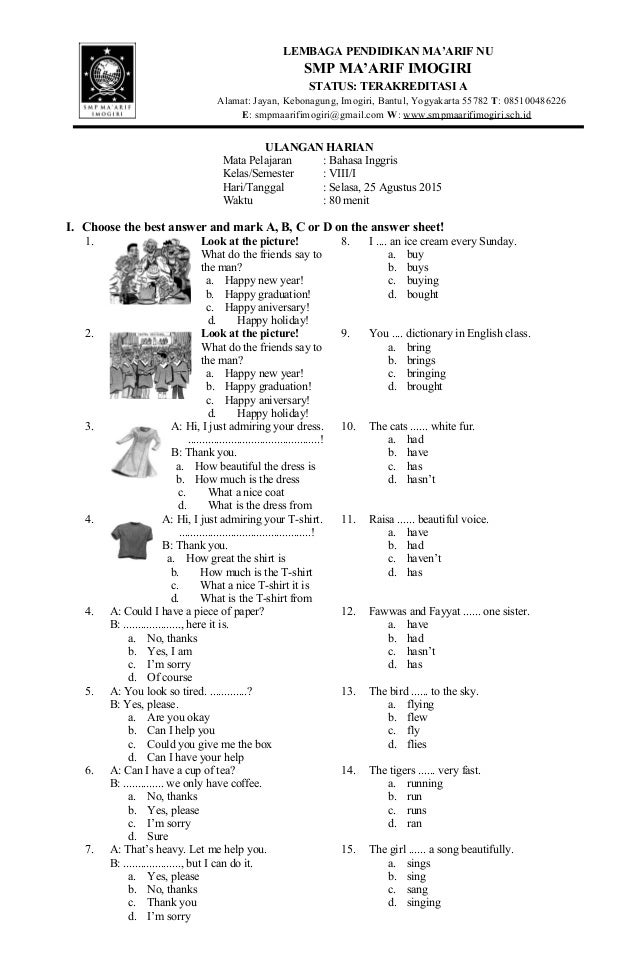30+ Soal Bahasa Inggris Kelas 8 Chapter 1 Beserta Jawabannya, Rahasia Nilai Sempurna 2026!