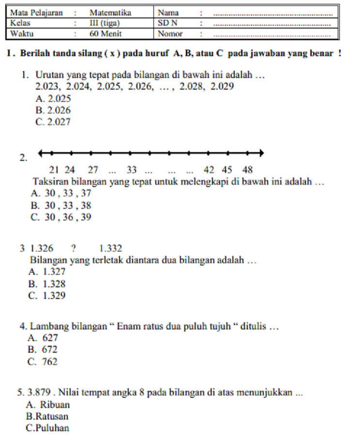 5 Tipe Soal UAS Matematika Kelas 3 Semester 1 yang Sering Muncul di 2026, Wajib Kuasai