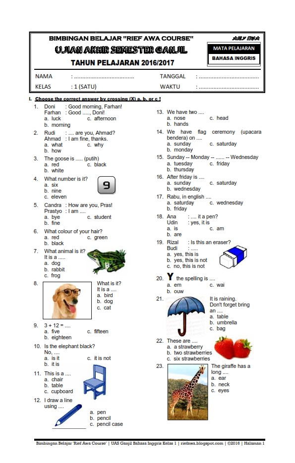 Akhirnya! Download Soal Bahasa Inggris Kelas 6 Semester 1: 7 Lembar Kerja Siap Cetak