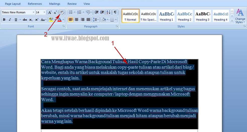 Cara Menghilangkan Warna Background Di Word Hasil Copy Dari Internet