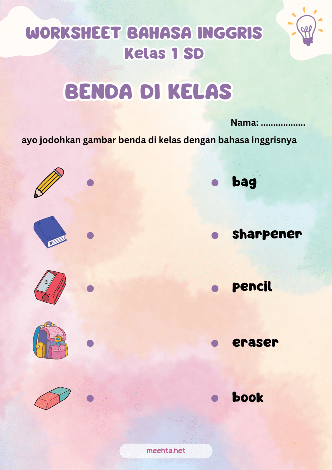 Ternyata Ini 5 Soal Bahasa Inggris Kelas 1 SD My Classroom 2026