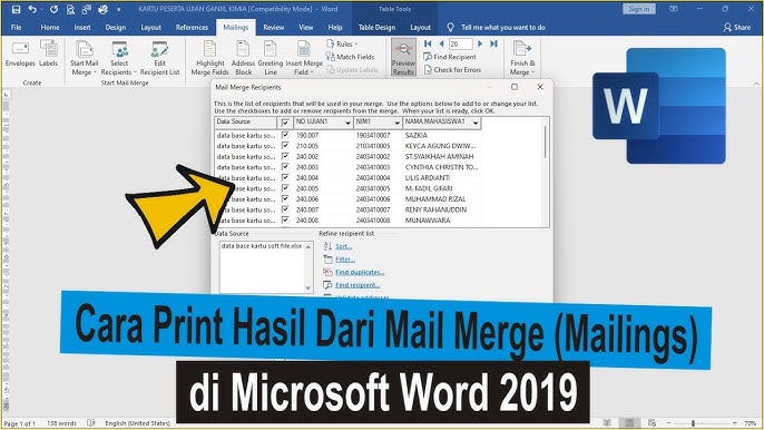 Ternyata Semudah Ini Cara Print Mail Merge Sekaligus di Word dari Excel