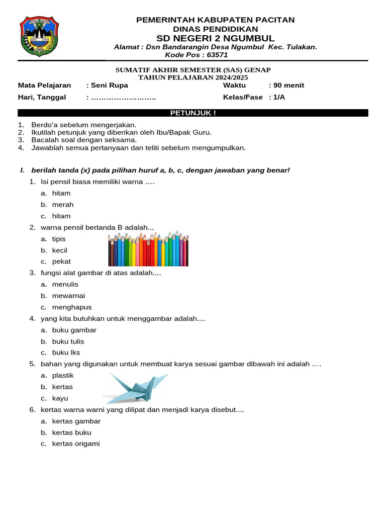 5 Bab Soal Seni Rupa Kelas 2 SD Kurikulum Merdeka Semester 1 yang Wajib Kamu Kuasai 5 Bab Soal Seni Rupa Kelas 2 SD Kurikulum Merdeka Semester 1 yang Wajib Kamu Kuasai
