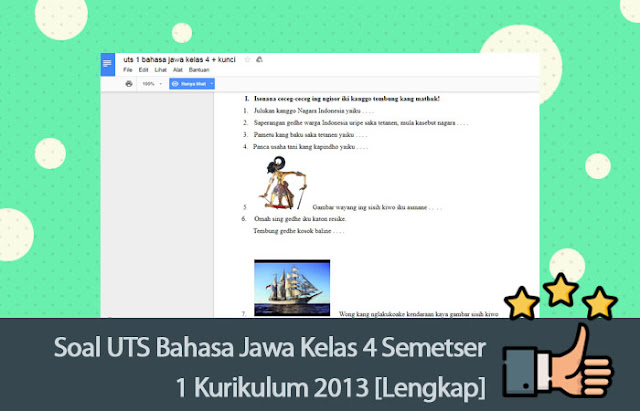 Soal Uts Bahasa Jawa Kelas 4 Semetser 1 Kurikulum 2013 Lengkap Soal Uts Bahasa Jawa Kelas 4 Semetser 1 Kurikulum 2013 Lengkap