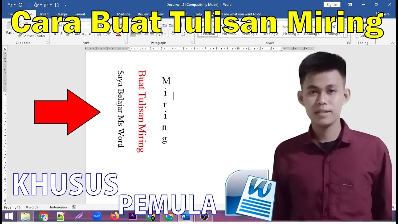 Tips Membuat Tulisan Miring Vertical Word Msword Microsoftword - Free Tips Membuat Tulisan Miring Vertical Word Msword Microsoftword - Free