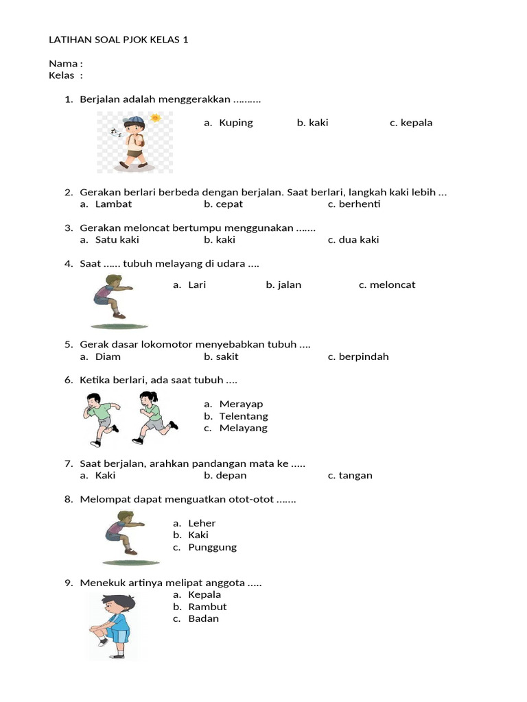 Akhirnya! 5 Contoh Soal PJOK Kelas 6 Semester 1 Siap Cetak dari Bimbel Brilian Akhirnya! 5 Contoh Soal PJOK Kelas 6 Semester 1 Siap Cetak dari Bimbel Brilian