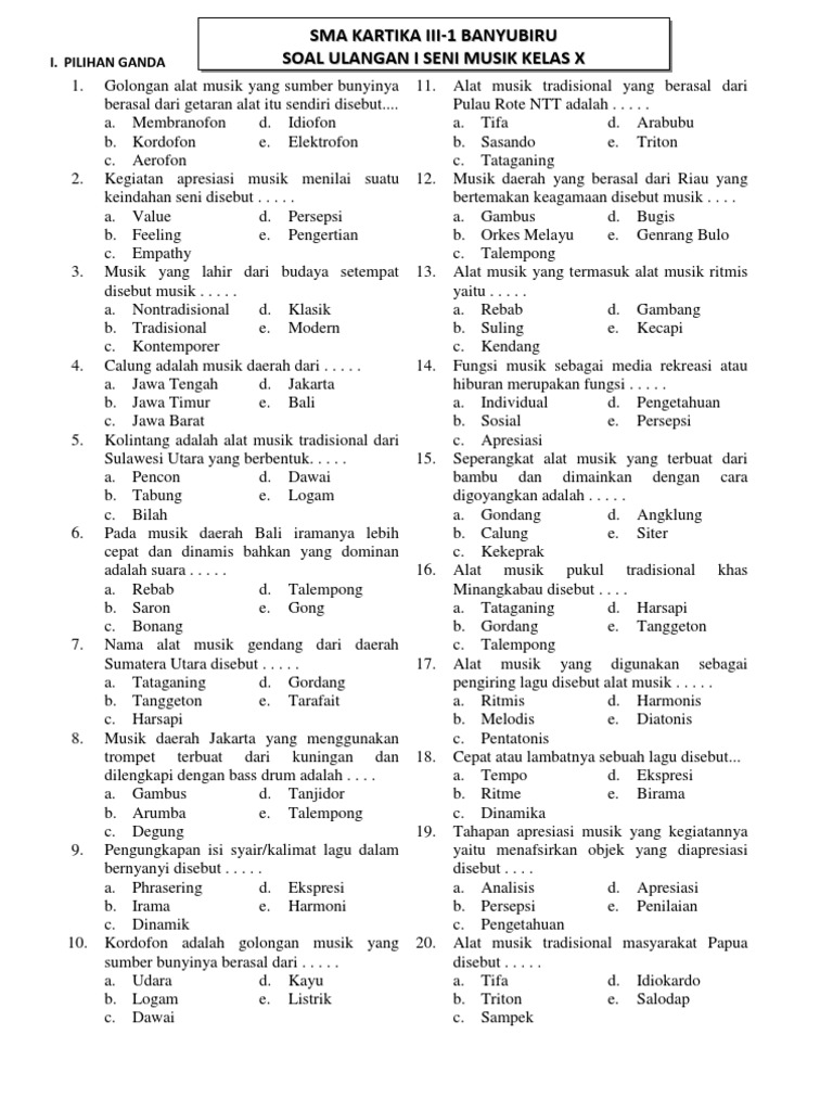 Soal Seni Budaya Kelas 9 Semester 1 Dan Kunci Jawaban Dalchaebi Soal Seni Budaya Kelas 9 Semester 1 Dan Kunci Jawaban Dalchaebi