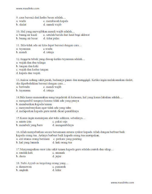 10 Contoh Soal PAI Semester 1 Kelas 4 SD Kurikulum 2013 yang Wajib Dilatih agar Anak Siap Ujian 10 Contoh Soal PAI Semester 1 Kelas 4 SD Kurikulum 2013 yang Wajib Dilatih agar Anak Siap Ujian
