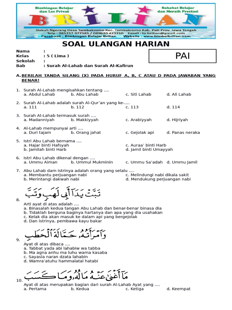 7 Cara Cerdas Menaklukkan Contoh Soal PAI Kelas 4 Semester 1 Pelajaran 1 yang Jarang Diketahui