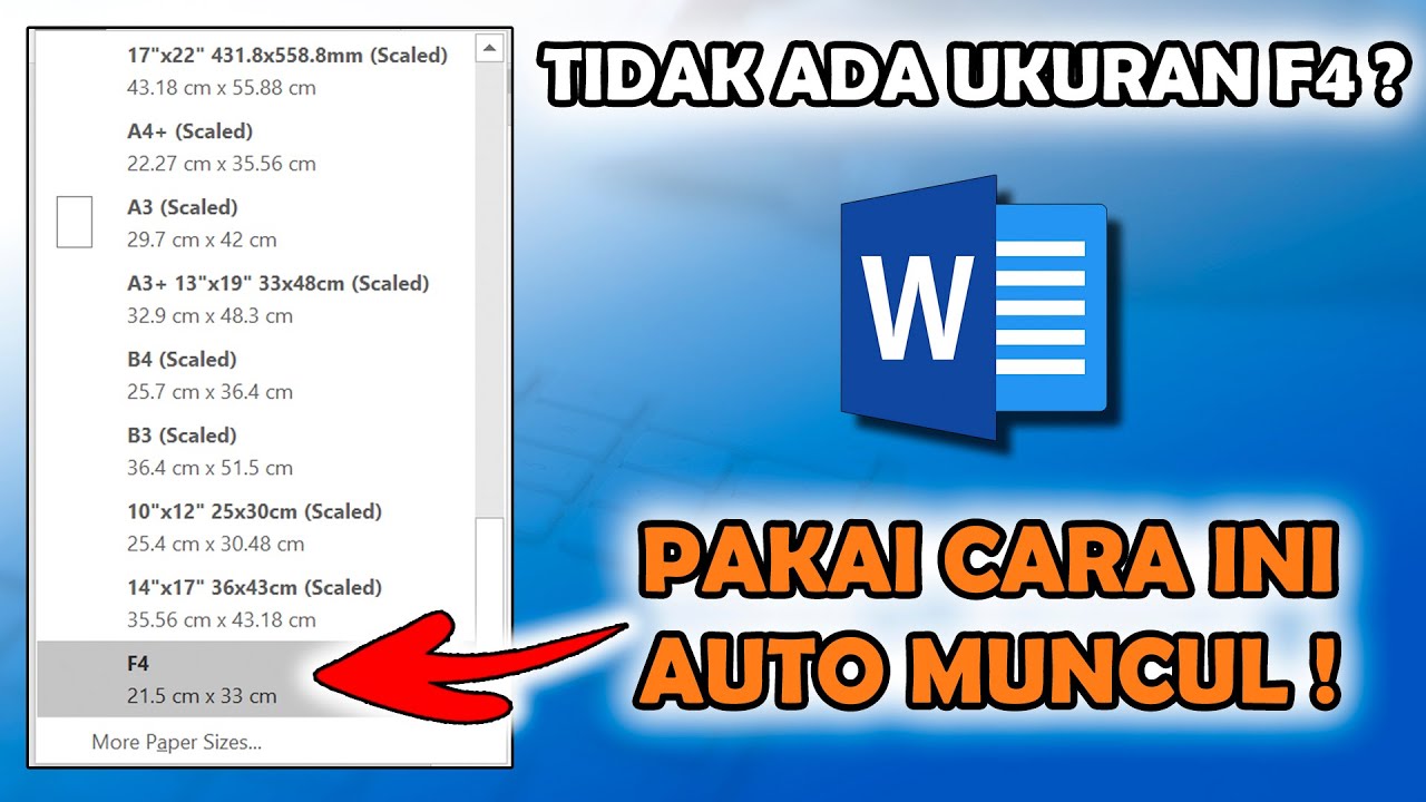 Word F4 ワード F4 便利な使い方 Cara Mengubah Ukuran Kertas Menjadi F4 pada