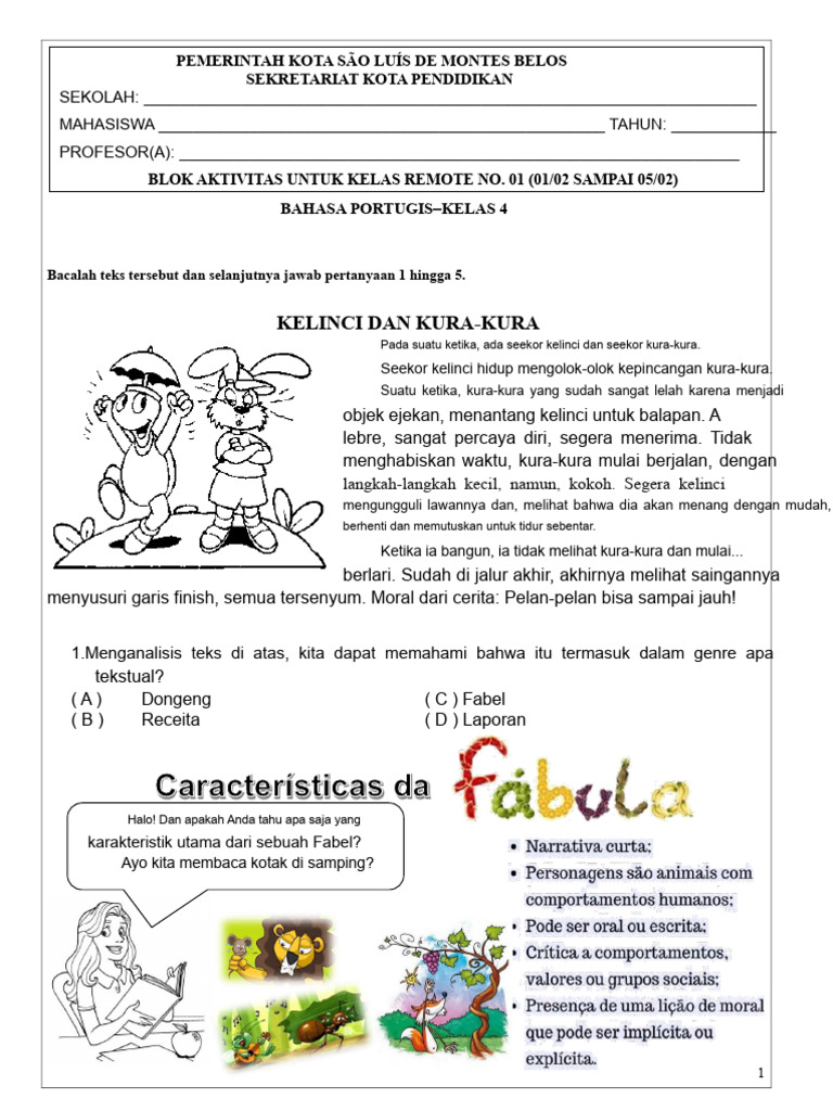 7 Rahasia Latihan Soal Teks Fabel Kelas 4 SD yang Wajib Dikuasai Sebelum Ujian 7 Rahasia Latihan Soal Teks Fabel Kelas 4 SD yang Wajib Dikuasai Sebelum Ujian