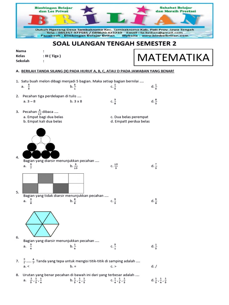 Akhirnya Tahu 7 Contoh Soal UTS Kelas 3 SD Semester 2 Kurikulum 2013 yang Sering Muncul di Ujian Akhirnya Tahu 7 Contoh Soal UTS Kelas 3 SD Semester 2 Kurikulum 2013 yang Sering Muncul di Ujian