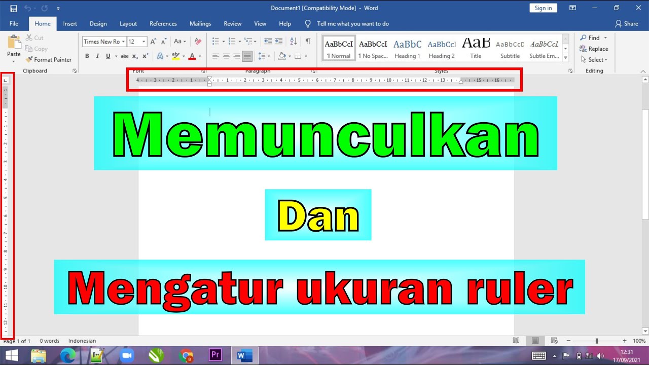 Cara Memunculkan Memgatur Ukuran Ruler di MS WORD - YouTube Cara Memunculkan Memgatur Ukuran Ruler di MS WORD - YouTube