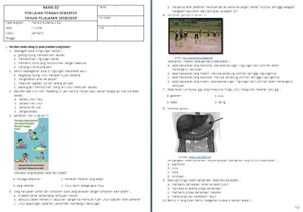 contoh soal uts kelas 5 tema 3 contoh soal uts kelas 5 tema 3