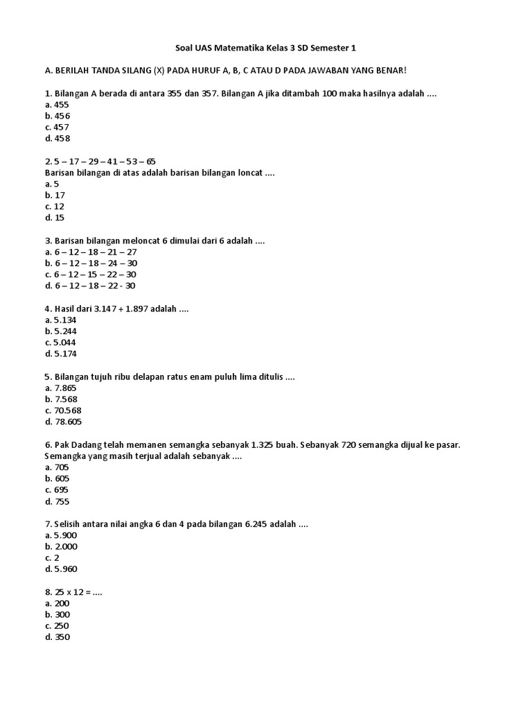 Rahasia Cepat Pintar Kerjakan Soal Soal Matematika Untuk Anak SD Kelas 3 Semester 1 Rahasia Cepat Pintar Kerjakan Soal Soal Matematika Untuk Anak SD Kelas 3 Semester 1