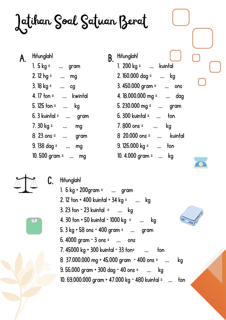Rahasia Cepat Pintar Matematika dengan Soal Soal Latihan Satuan Berat Kelas 3 Terbaru