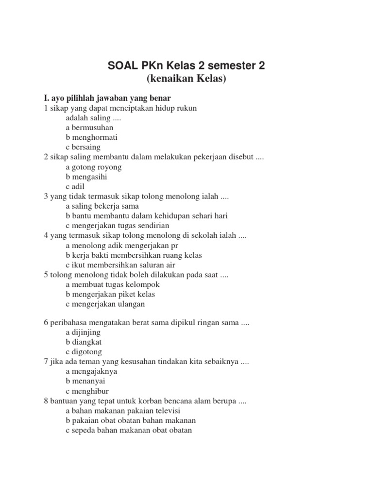 Rahasia Lulus Ujian Lewat Latihan Soal PKN Kelas 2 Semester 2 SMA Terupdate