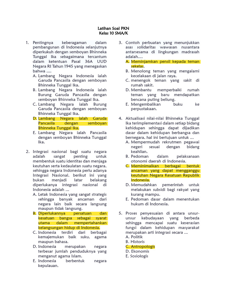 Rahasia Lulus Ujian dengan Latihan Soal PKN Kelas 10 Smt 2 Terbaru yang Wajib Diketahui Rahasia Lulus Ujian dengan Latihan Soal PKN Kelas 10 Smt 2 Terbaru yang Wajib Diketahui