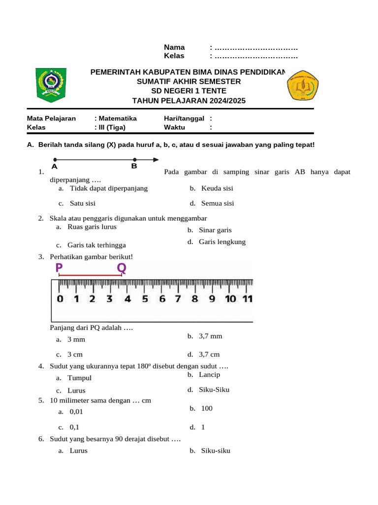 Ternyata Ini Kunci Jawaban Soal Soal Matematika Kelas 3 SD Kurikulum 2013 Terbaru