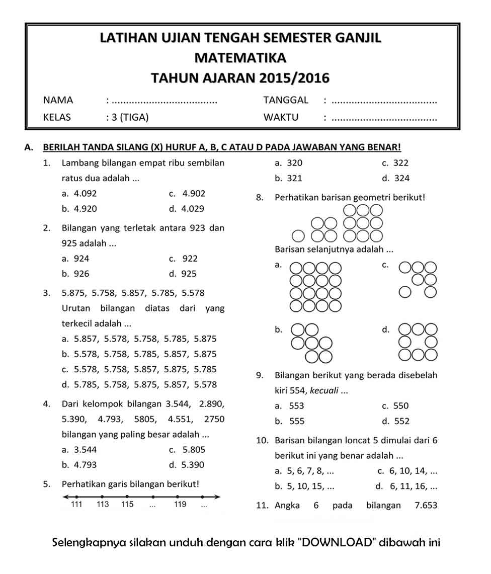 Ternyata Ini Rahasia Menjawab Soal Soal Matematika Kelas 3 Semester 1 dengan Cepat Ternyata Ini Rahasia Menjawab Soal Soal Matematika Kelas 3 Semester 1 dengan Cepat
