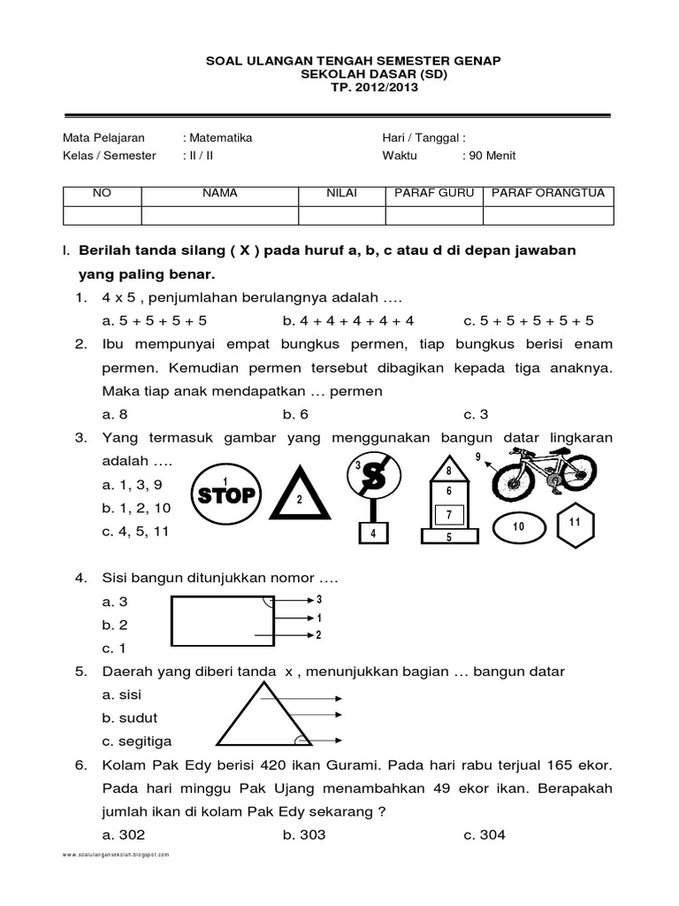 Wajib Tahu Bocoran Kunci Jawaban soal soal matematika semester 2 kelas 3 sd Terbaru