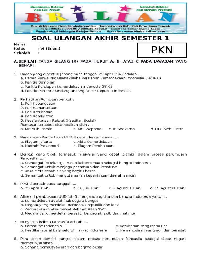 Wajib Tahu! Kumpulan Latihan Soal PKN Kelas 6 Semester 1 Bab 2 Agar Nilai Sempurna Wajib Tahu! Kumpulan Latihan Soal PKN Kelas 6 Semester 1 Bab 2 Agar Nilai Sempurna